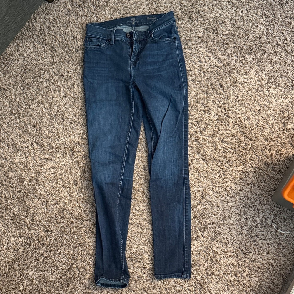 7 For All Mankind Dark Blue Skinny Jeans